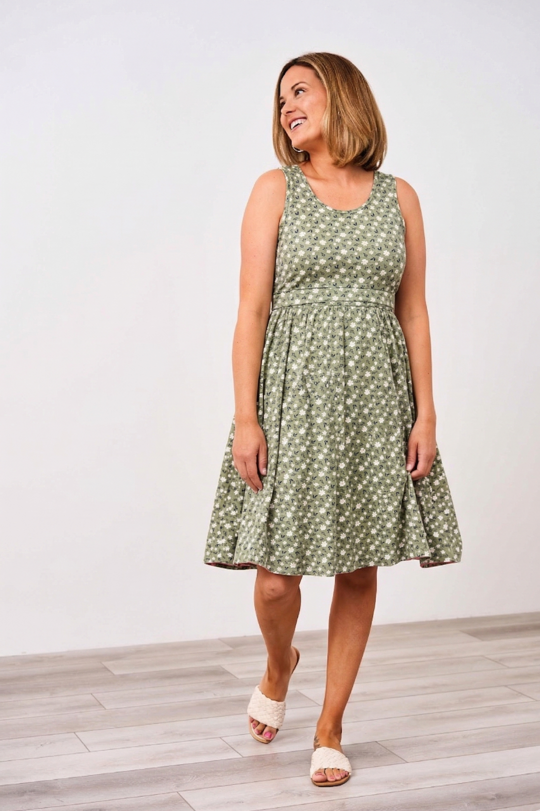 Sunkissed-Cotton-Dress-Sage-Blossom-nursing-latched-mama.png Product - Image 1