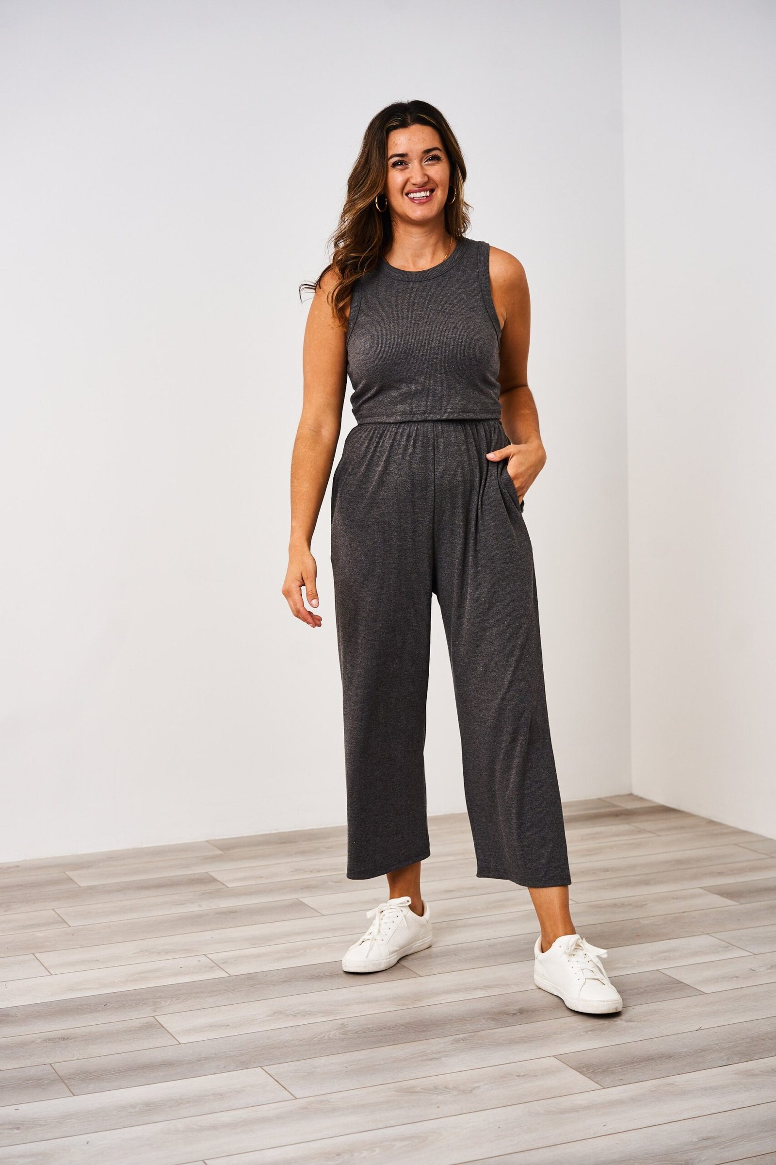charcoal-jumper-ribbed-nursing-jumper-jumpsuit-latched-mama.jpg Product - Image 1