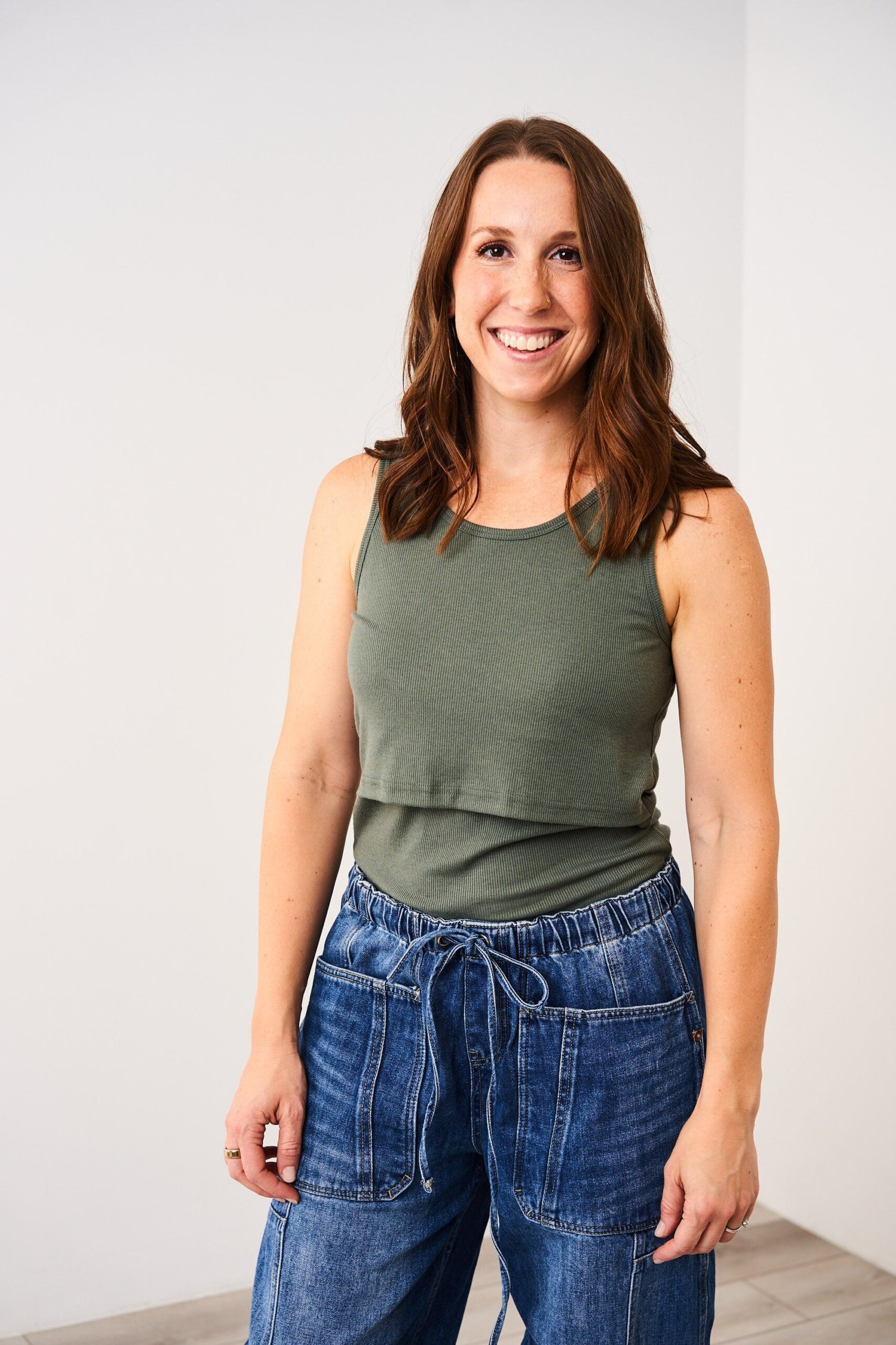 green-latched-mama-ribbed-nursing-tank.jpg Product - Image 1