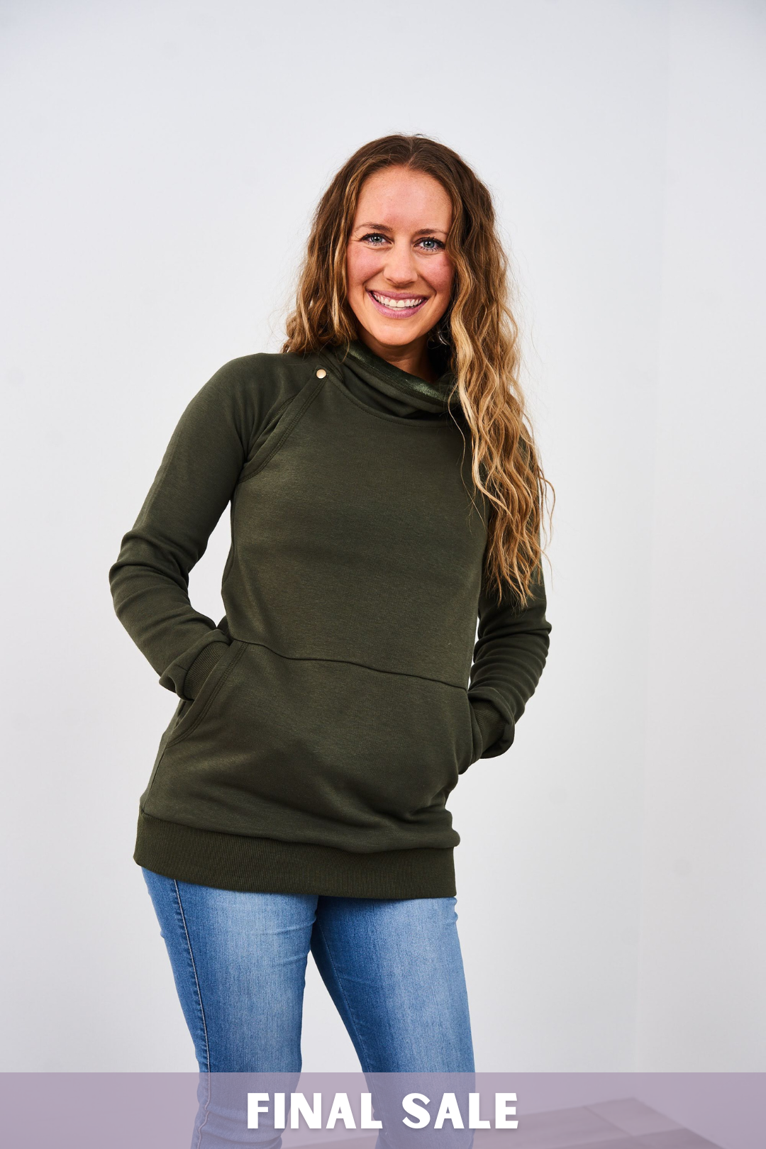 latched-mama-nursing-babywearing-harbor-snap-pullover-green.png Product - Image 1