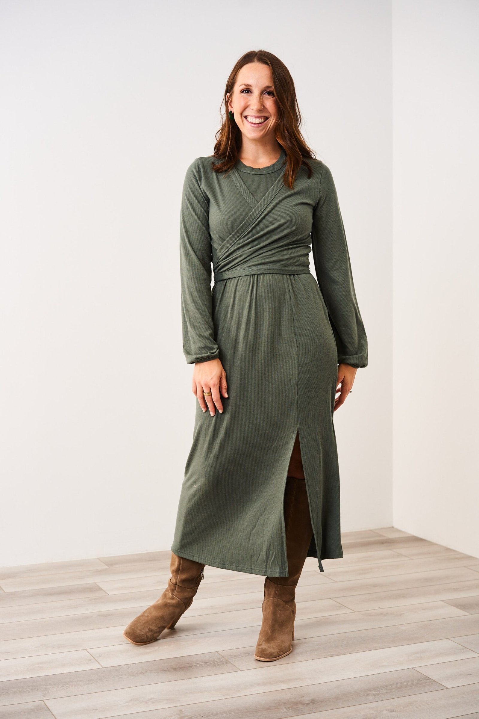 latched-mama-ribbed-wrap-top-nursing.jpg Latched Mama Ribbed Long Sleeve Nursing Wrap Top - Image 1